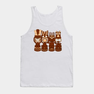 Funny Tiki Totem Haka tribal heads Tank Top